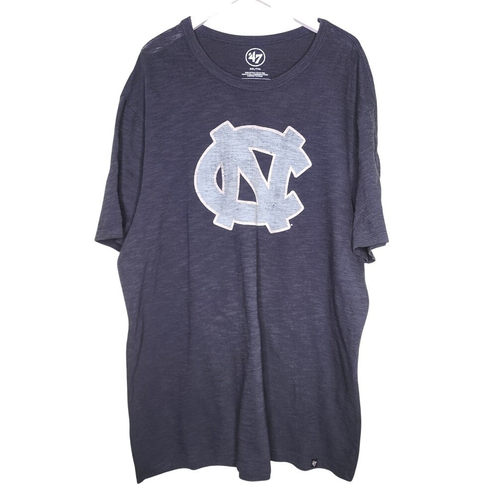 47 Brand UNC Carolina Tarheels Mens Short Sleeve T Shirt‎ Blue College Tee XXL